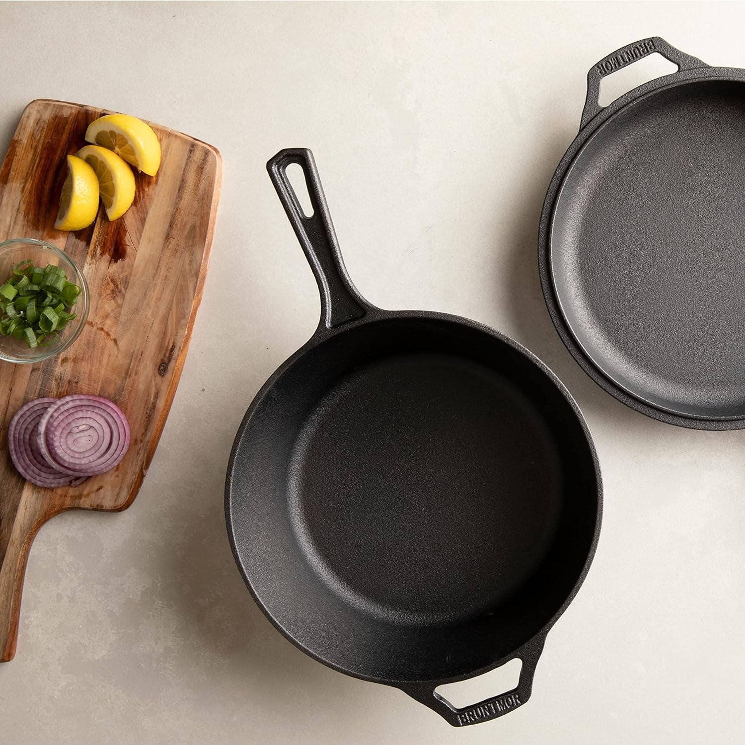 Cast Iron Skillet - Cast Iron Pots and Pan Sets - 3 Quart Pre-Seasoned Cast Iron Dutch Oven - Deep Pot with Handle and Frying Pan Bundle - Kitchen Cookware for Indoor or Outdoor Camping