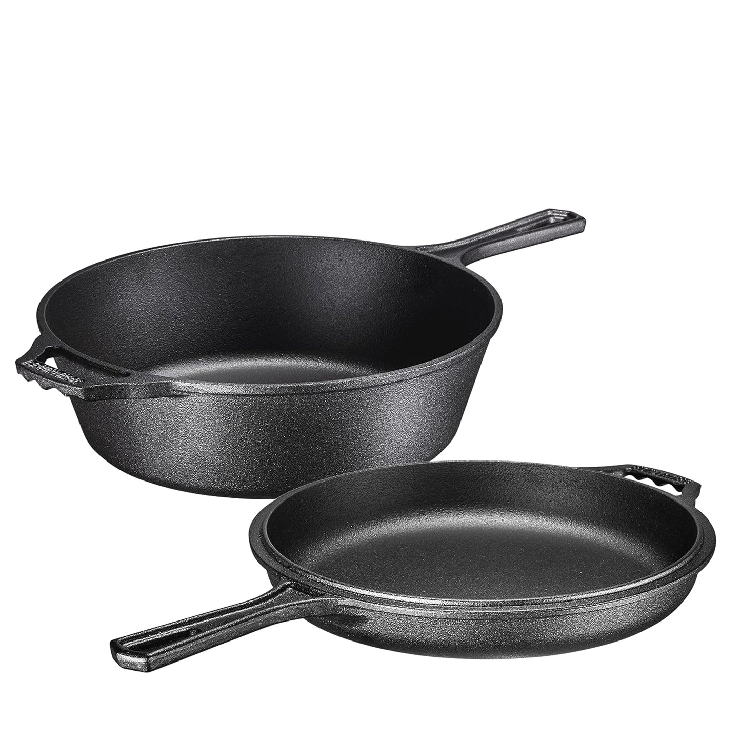 Cast Iron Skillet - Cast Iron Pots and Pan Sets - 3 Quart Pre-Seasoned Cast Iron Dutch Oven - Deep Pot with Handle and Frying Pan Bundle - Kitchen Cookware for Indoor or Outdoor Camping